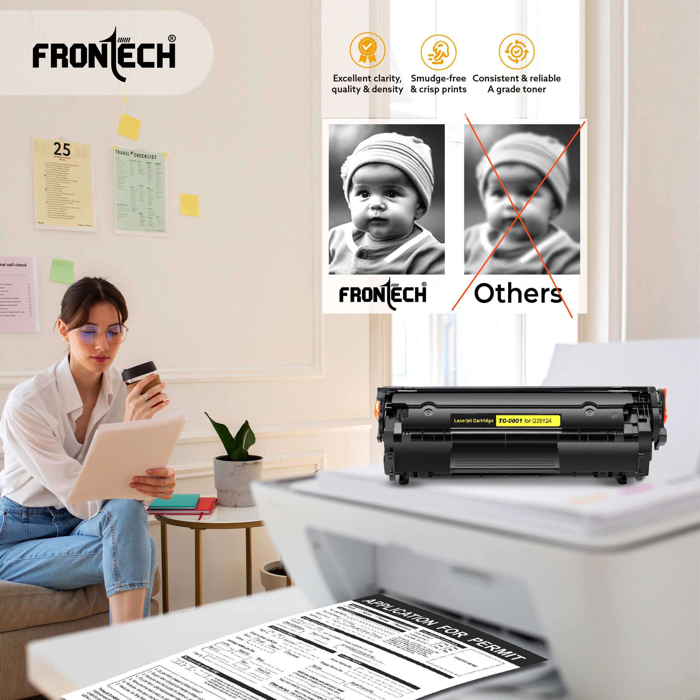 Frontech Q2612A Toner Cartridge | Compatible with HP LaserJet 1010-3050 Series (TC-0001) Frontech Q2612A Toner Cartridge | Compatible with HP LaserJet 1010-3050 Series (TC-0001)